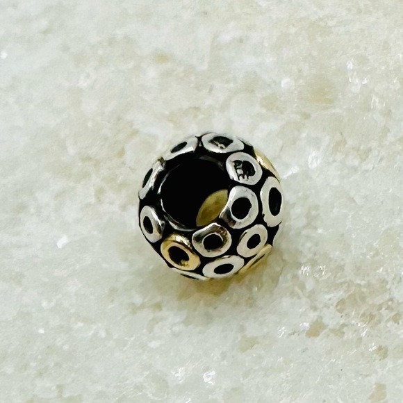 EUC Pandora 790325 Sterling Silver w/ 14K Yellow Gold Oh! Charm - Picture 15 of 17